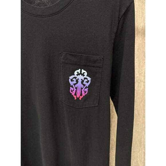 Chrome Hearts Black Long Sleeve Shirt With Pocket & Colorful Graphics - Picture 14 of 15